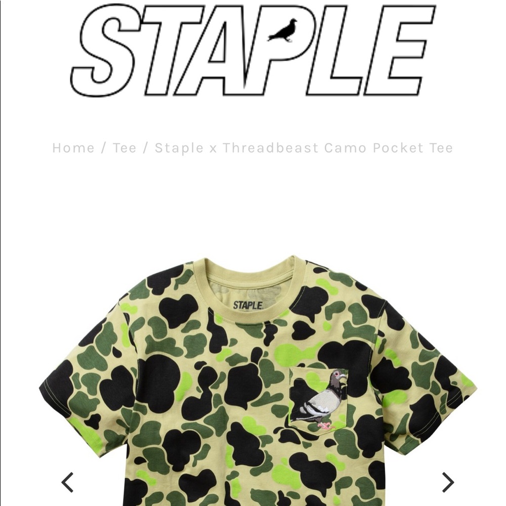 NWT 🐦 STAPLE x ThreadBeast Camo Pocket Tee